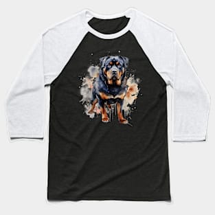 Rottweiler Watercolor Style Baseball T-Shirt